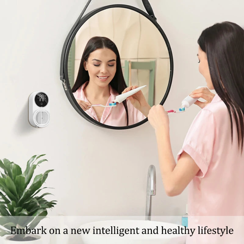 Automatic induction hole free wall mounted electric air drying toothbrush holder, intelligent USB charging toothbrush sterilizer